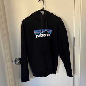 Patagonia Black Hoodie with Logo Design